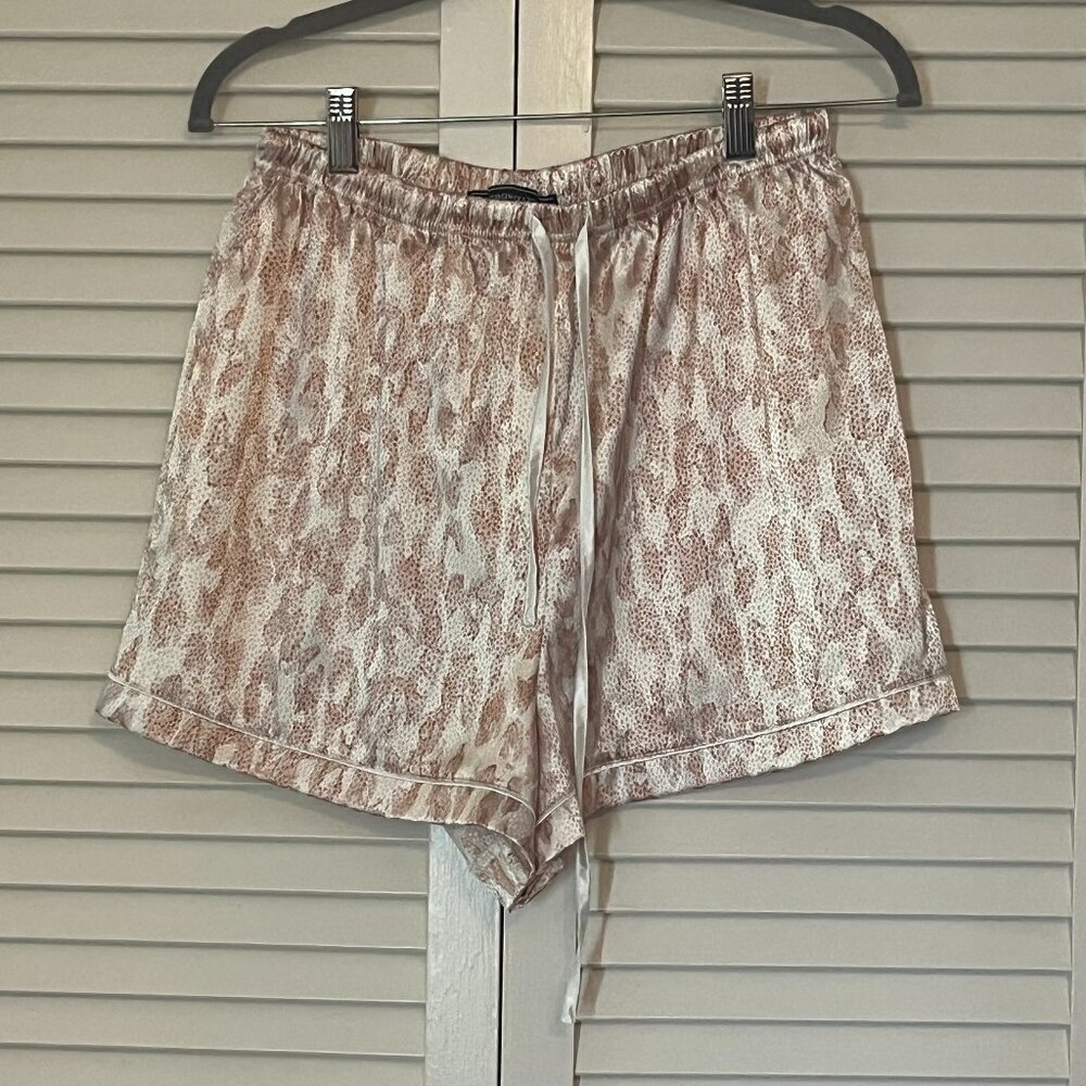 BCBGMaxAzria pajama shorts silky pink printed large